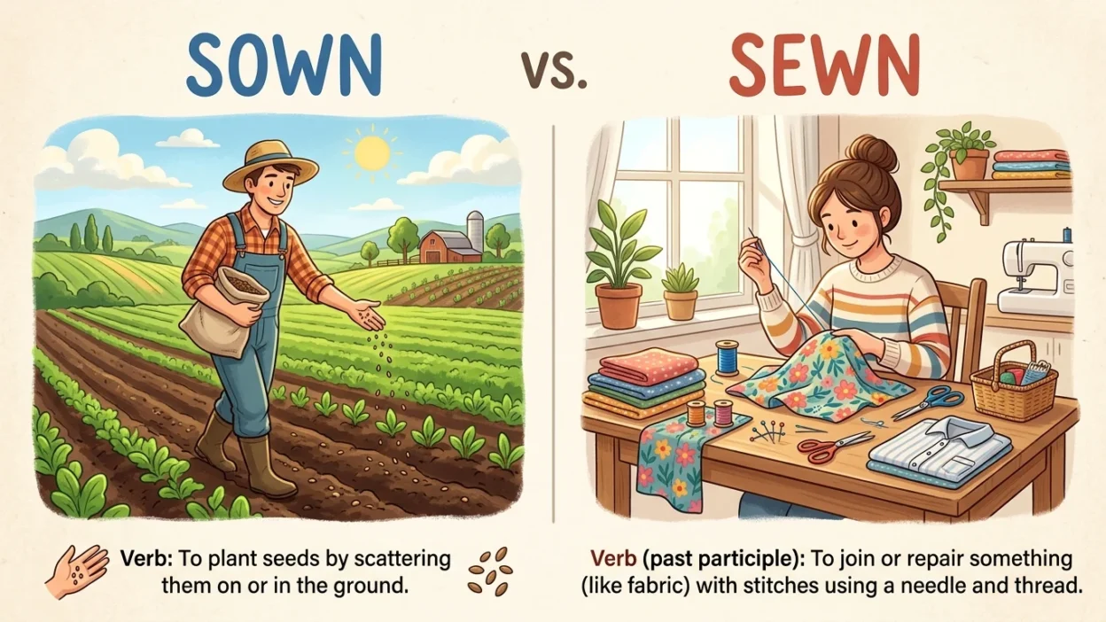 Sown or Sewn