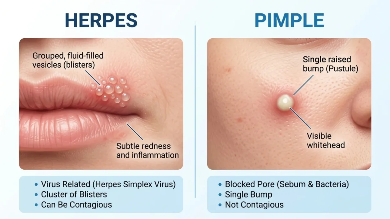 Herpes vs Pimple