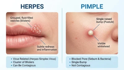 Herpes vs Pimple